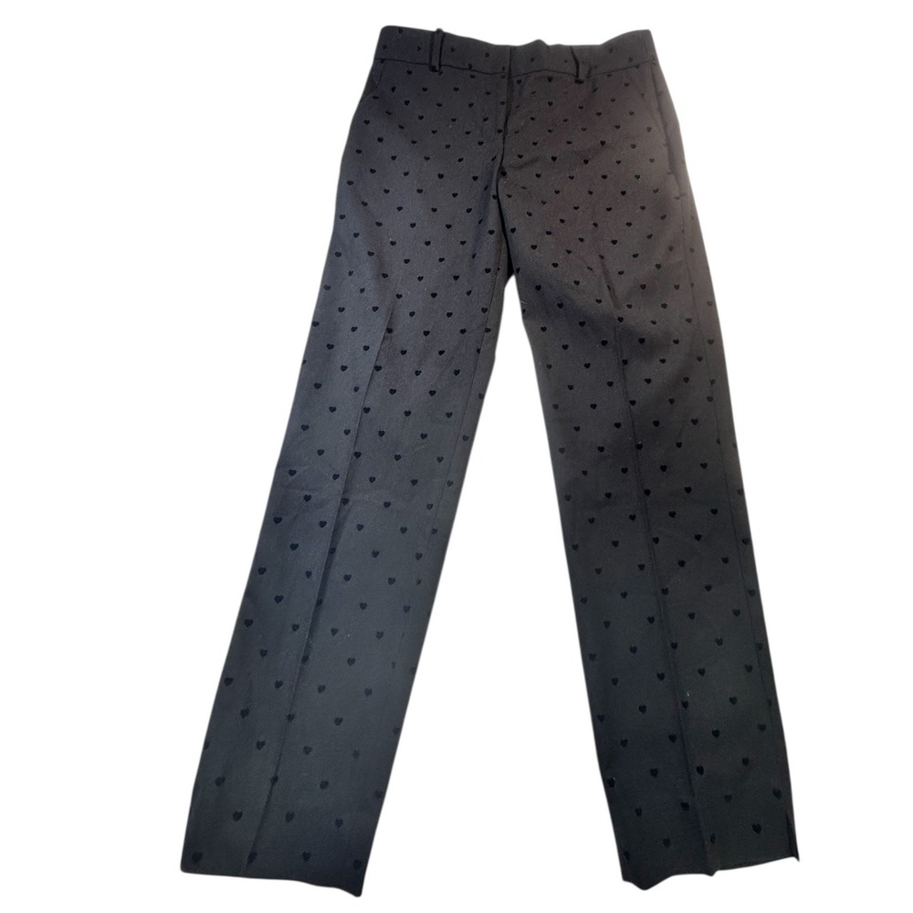 Talbots Hampshire Ankle Pants Black Heart Print 6 business casual everyday